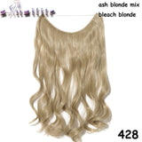 S-noilite 20 inch Invisible Wire No Clip One Piece Hair Extensions Secret Fish Line Hairpieces Silky Straight natural Synthetic