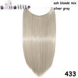 S-noilite 20 inch Invisible Wire No Clip One Piece Hair Extensions Secret Fish Line Hairpieces Silky Straight natural Synthetic