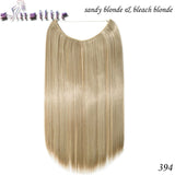 S-noilite 20 inch Invisible Wire No Clip One Piece Hair Extensions Secret Fish Line Hairpieces Silky Straight natural Synthetic